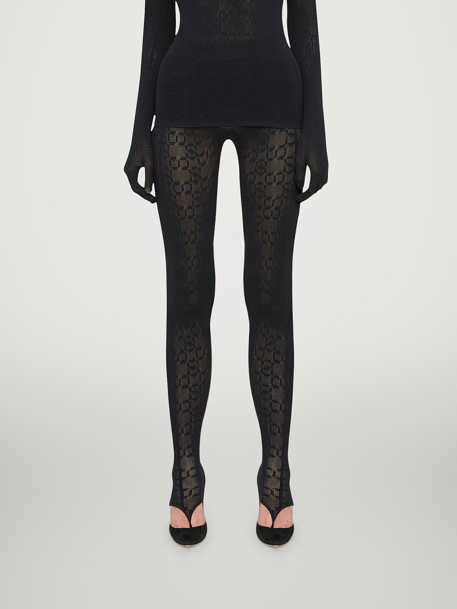 Intricate Sheer Pattern Leggings Wolford Sydney