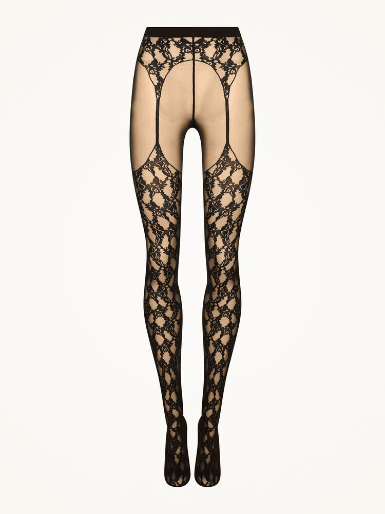 Floral Lace Suspender Tights