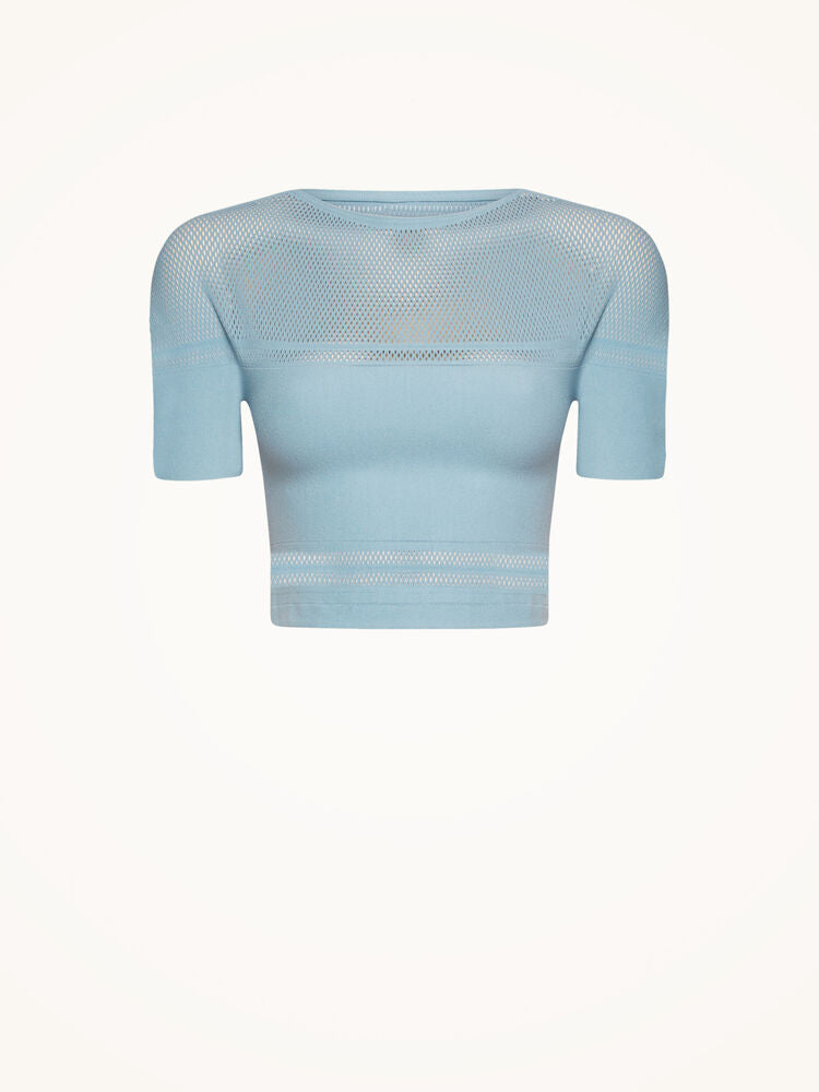 Net Lines Top Short Sleeves