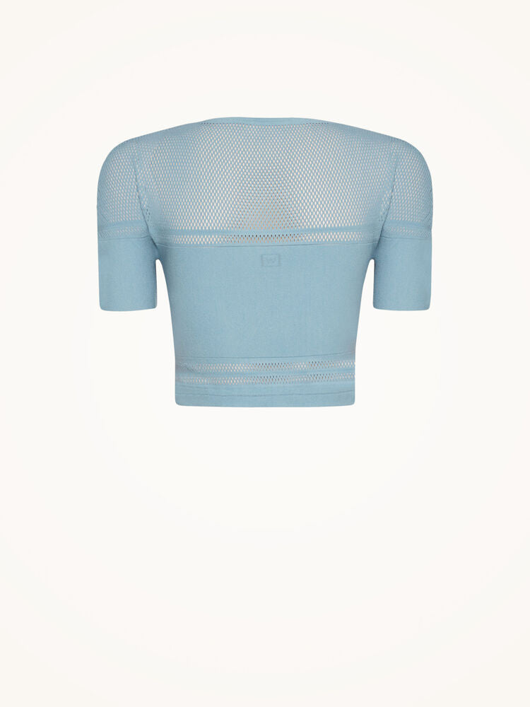 Net Lines Top Short Sleeves