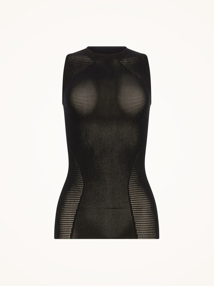 Grid Net Top Sleeveless